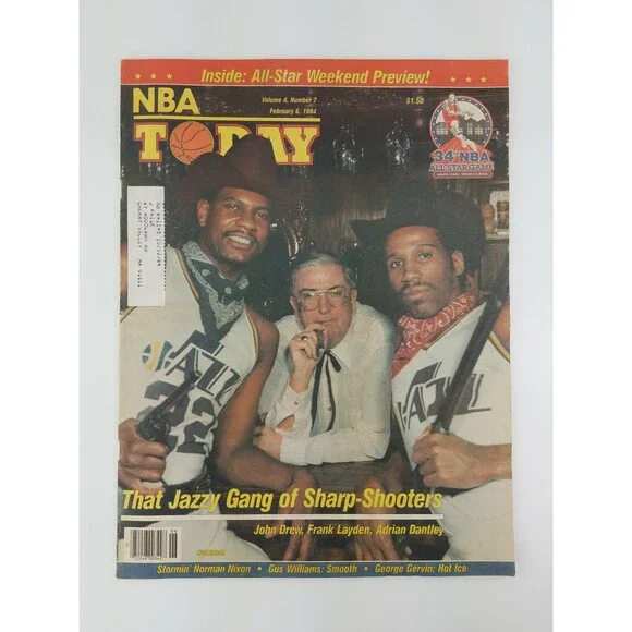 RARE Vtg 1984 NBA Today Newspaper Magazine Basketball UTAH JAZZ Dantley