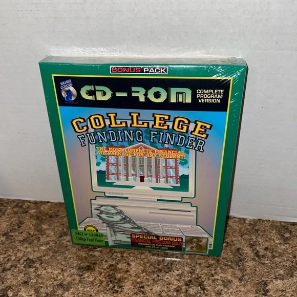 Vintage PC Big Box College Funding Finder CD-ROM BRAND NEW SEALED Big Box PC