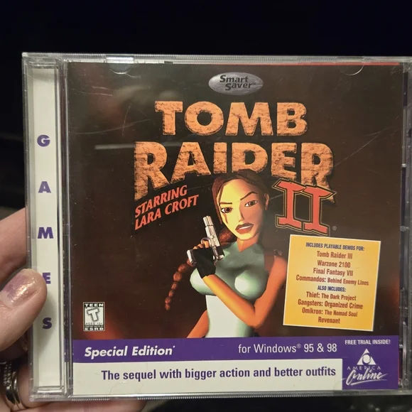 Tomb Raider II Special Edition PC Game - Black and Purple