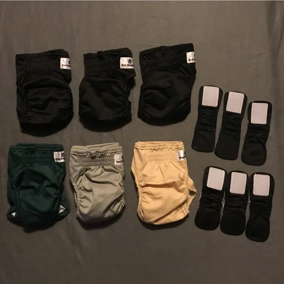 Dog Diapers - Black, Green, Gray, Yellow