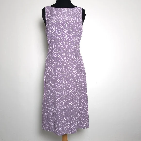J. Crew Printed Rayon Purple Tie Back Dress Size 6