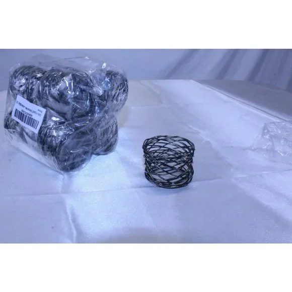 Set of 12 Metal Wire Ring Napkin Holders Platinum Color 1 1/2