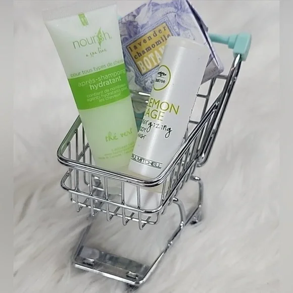 Mini Shopping Cart Party - Multicolor for makeup photo shoot.
