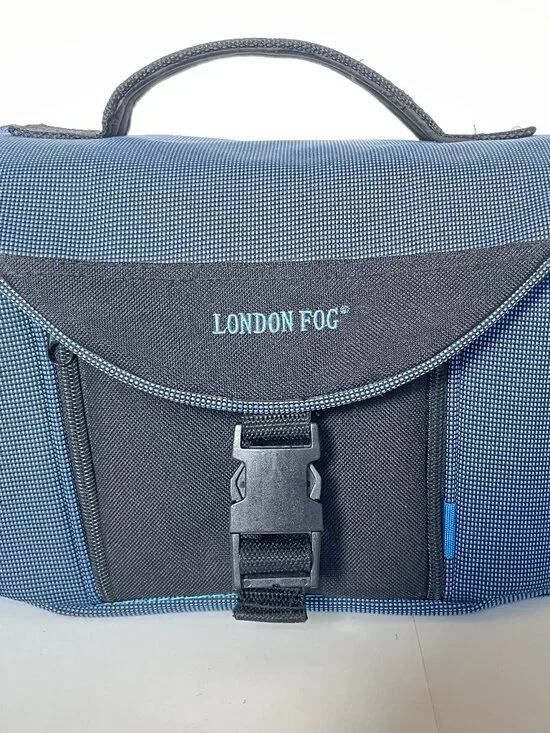 London Fog Camera Crossbody Bag W Strap DSLR Mirrorless Padded 14”x6.5”x7” Blue