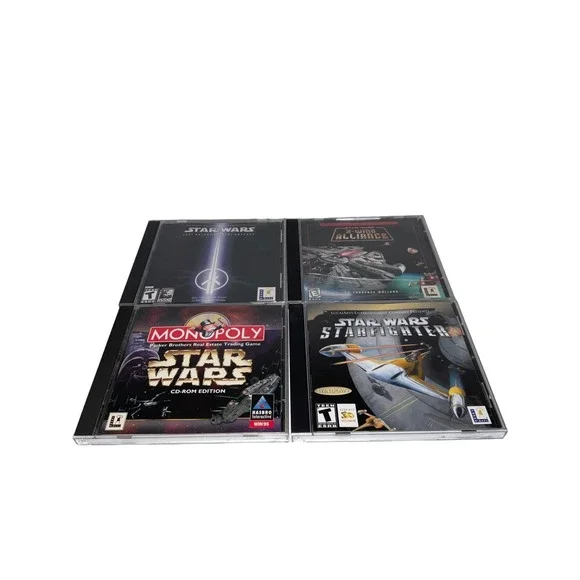 Lot Of 4 Star Wars‎ Pc Games Vintage 1990s Starfighter, X-Wing A, Jedi Knight 2