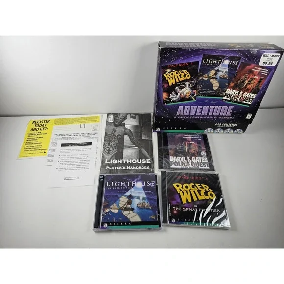 Daryl F Gates Police Quest, Lighthouse, Roger Wilco PC CD-ROM (Partially Sealed)