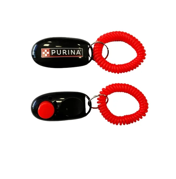 Purina Dog Training Pet Clicker Keychain with Coil Wrist Loop