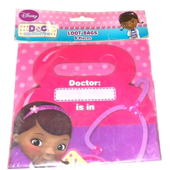 Disney Doc McStuffins Birthday Party Loot Treat Favor Bags 8pcs NIP 8 Pieces