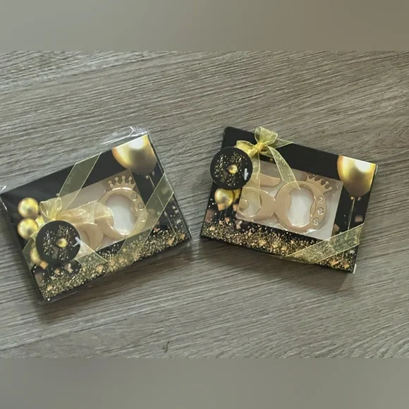 Gold 50th Celebration Bottle Openers; Set of 5