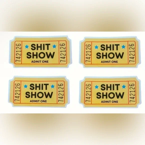 Novelty Decal Sticker Admit One Ticket funny graphic