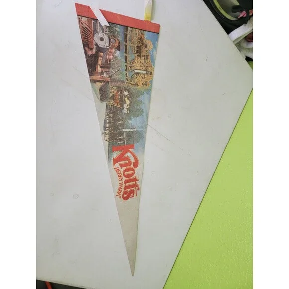 KNOTTS BERRY FARM OLD TIME CARS CALIFORNIA VINTAGE FELT PENNANT Mancave Vtg