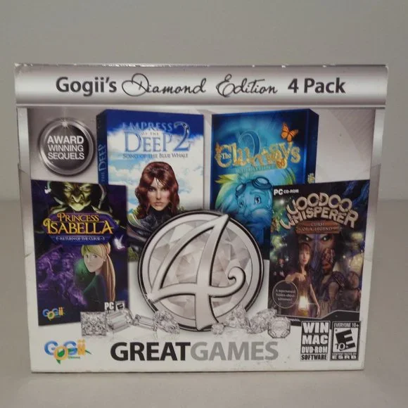 Gogii's 4 GREAT GAMES Diamond Edition New PC WIN MAC DVD-ROM Software Video Game