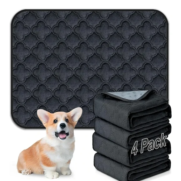 4 PACK 18X24 Washable Dog Pee Pads - Dark Gray