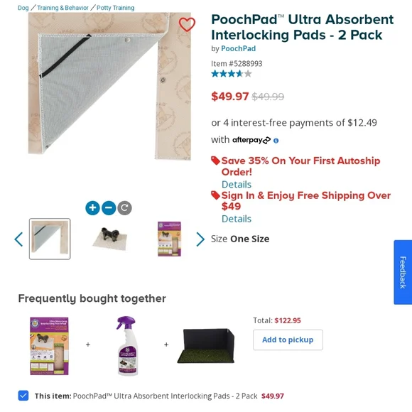 NWT: POOCHPAD, REUSABLE/WASHABLE ULTRA ABSORBENT LEAKPROOF POTTY PAD SYSTEM.