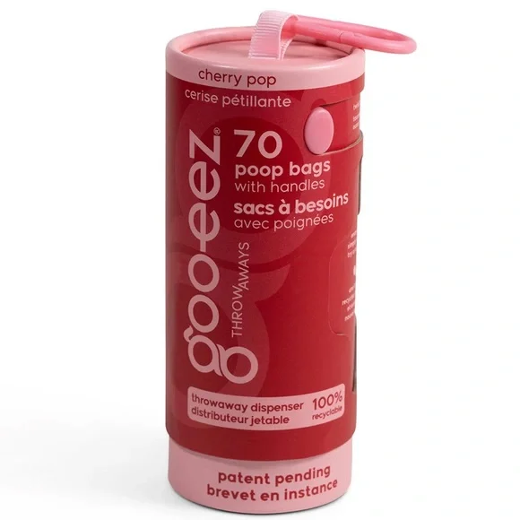 Goo-eez Throwaways Poop Bag Dispenser - Cherry Pop (70 Bags in each)LOT of 6