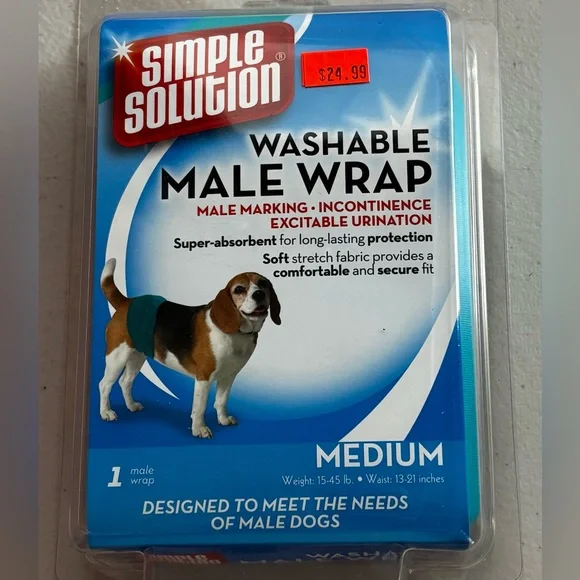 Simple Solution Blue Medium Washable Male Wrap