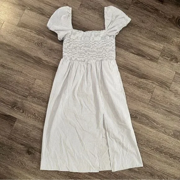 J. Crew Short-sleeve smocked dress in stripe
