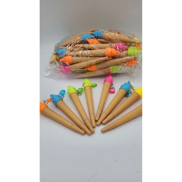 Lot of 50 Ice Cream Cone Pens Summer Party Favor Novelty Ballpoint Bulk Assorted