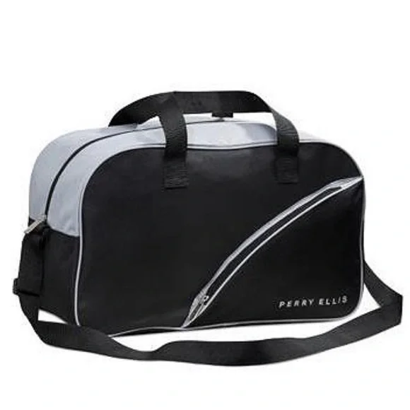 Perry Ellis Black and Gray Duffel Bag