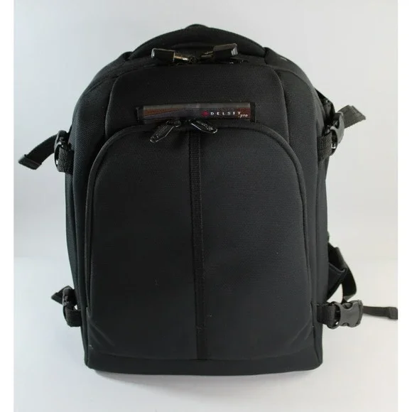 Delsey Pro Digital Camera Backpack Black Heavy Durable with Lots of Pockets