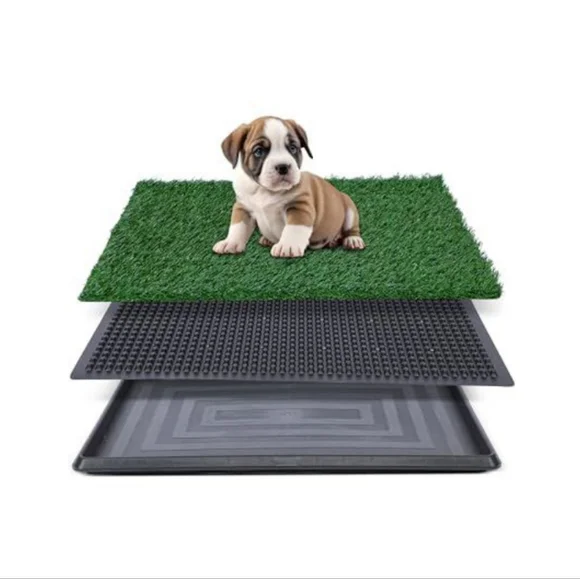 Artificial Grass for Dog Potty with Tray - Black and Green