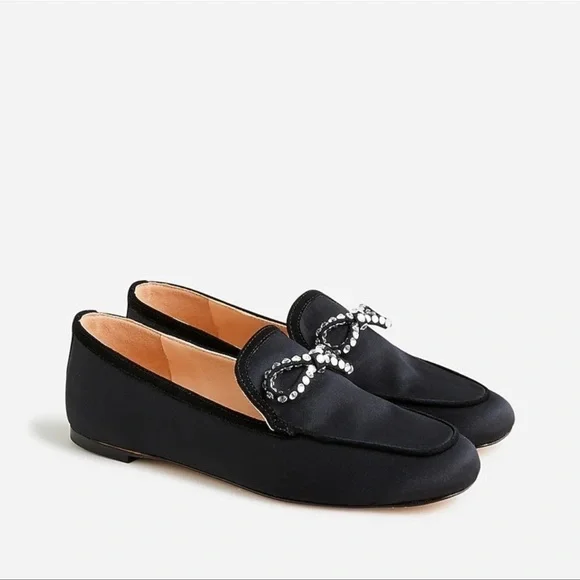 J. CREW Marie bow loafers in satin Size 8.5 New