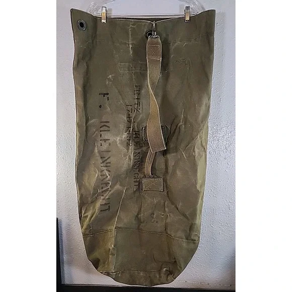 Vintage Original WWII‎ - Vietnam US ARMY Duffel Bag TWEEDIES- NAMED.