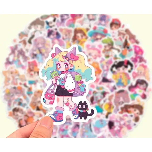 Colorful Cute Anime Girl Sticker Sets
