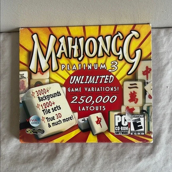 ⭐️ Mahjongg Platinum 3 PC Game Unlimited Variations CD-ROM Software 2008