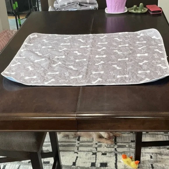 Gray Dog Bone Pattern 31” x 26” reusable potty pad