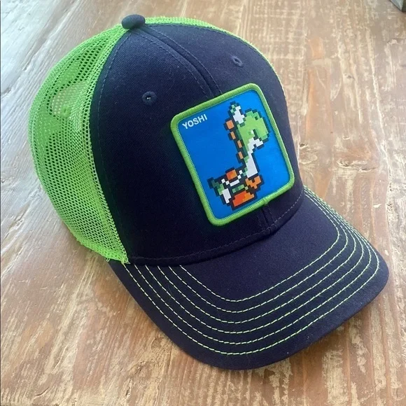 Super Mario Kids' Green and Blue Yoshi Cap