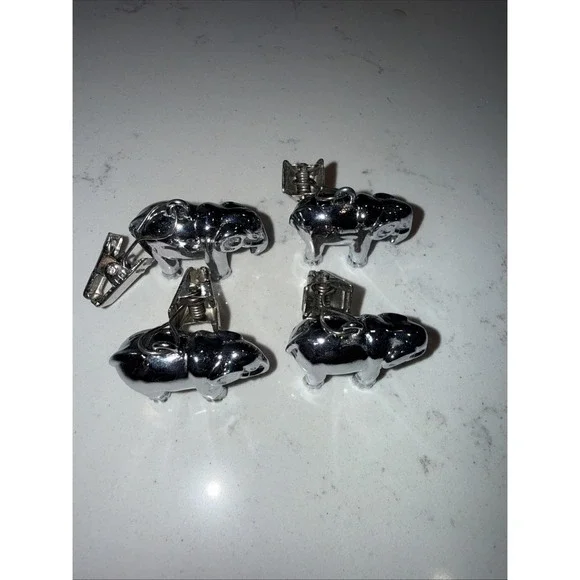 Tablecloth Weights Set of 4 Heavy Metal Elephant Clips for Outdoor Indoor Patio