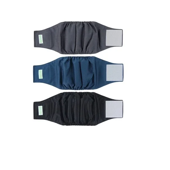 New Dog Diaper Female Washable Reusable Belly Band Small Charcoal Navy Black