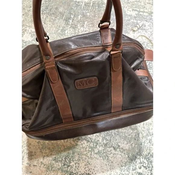 Vintage MC Buenos Aires‎ Leather Travel Duffel Bag