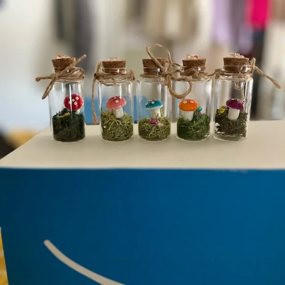 Miniature Mushroom Terrarium Bottles - Party Favors