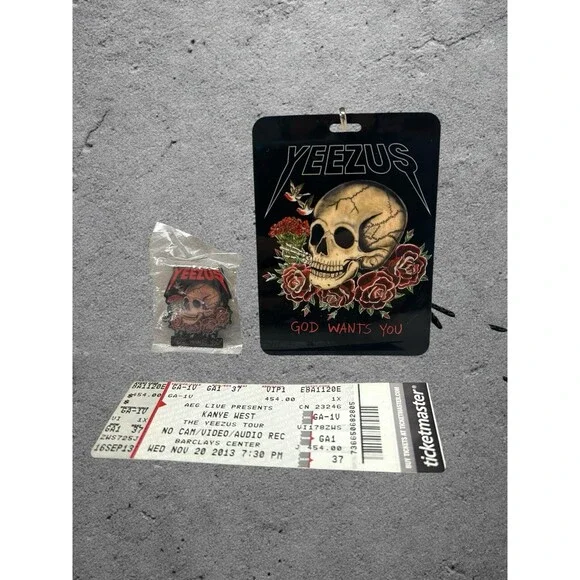 Kanye West 2013 YEEZUS VIP Ticket With Lanyard Pass And Rare Pin