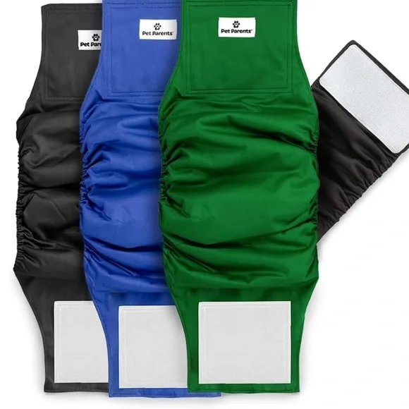 Dog Diapers - Black, Blue, Green
