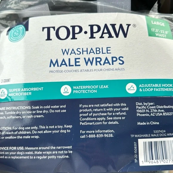 Top•Paw Washable Male Wraps