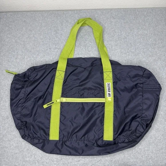 Y2K Gap Nylon Blue Green Duffle Gym Bag Overnight Weekend Travel Duffel Athletic