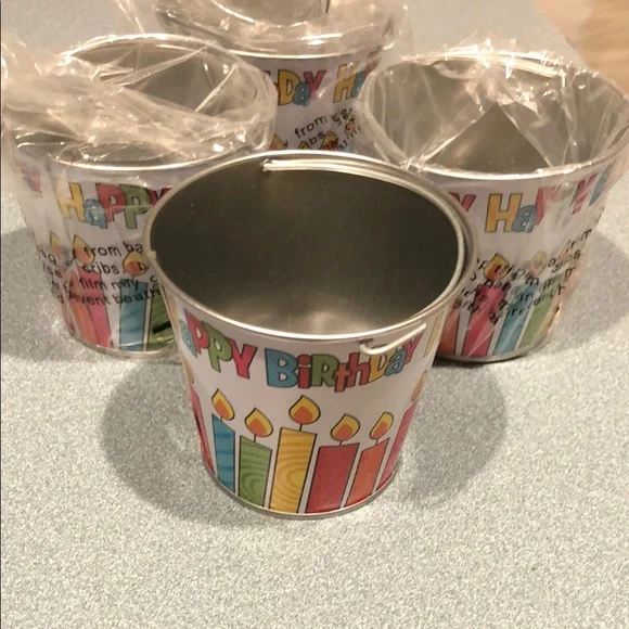 Colorful Birthday Party Mini Buckets lot of 4