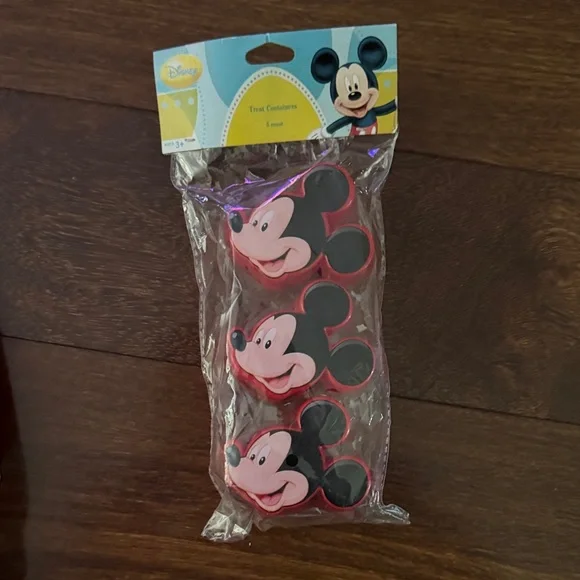 Disney Mickey Mouse Pink and Black Treat Containers - Set of 3