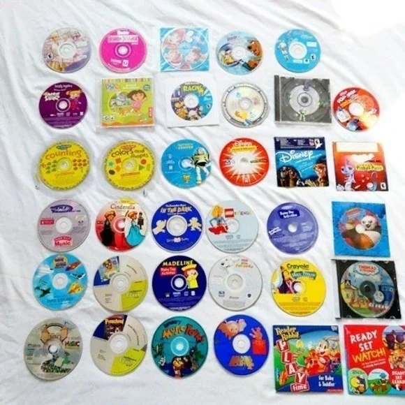 PC CD-ROM Lot of 35 Games & Programs for Kids Children's Disney Barbie Untested