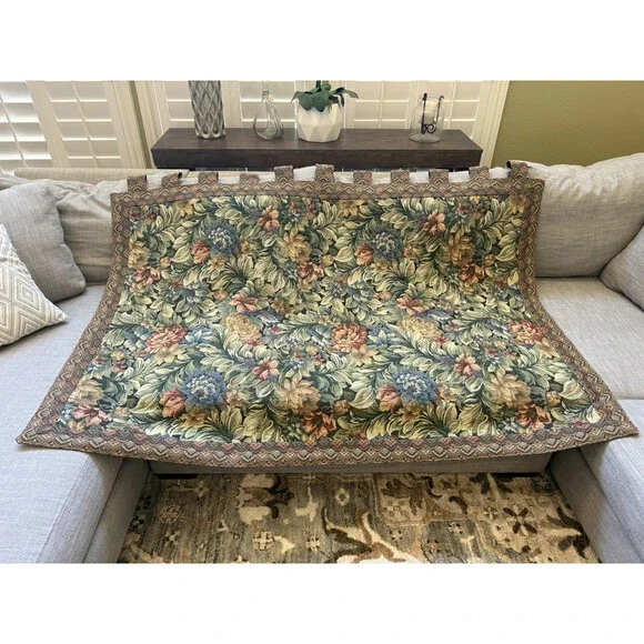 LEE JOFA /KRAVET floral cotton double weave green Wall Tapestry 70L x 48W