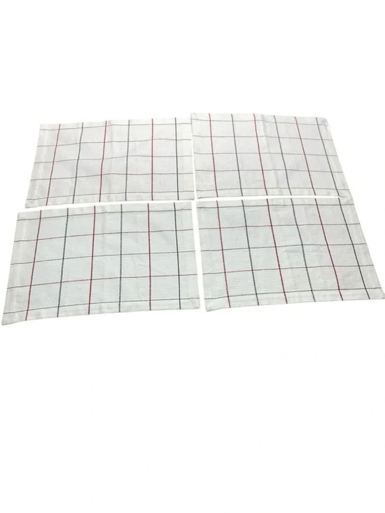 Split P Set of 4 Christmas Windowpane Placemats White Red Green Everyday Holiday