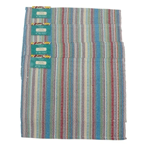 The Pioneer Woman Classic Chunky Stripe Placemats set of 4 Multicolor NWT