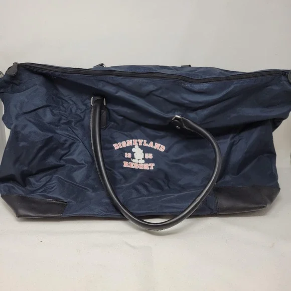 Disneyland Resort Navy Blue Mickey Duffle Bag Nylon Travel Soft Case Large