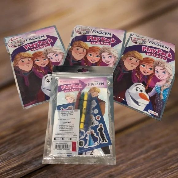 4‎ Disney Frozen Play Pack Grab Go stocking stuffer birthday party favors bundle