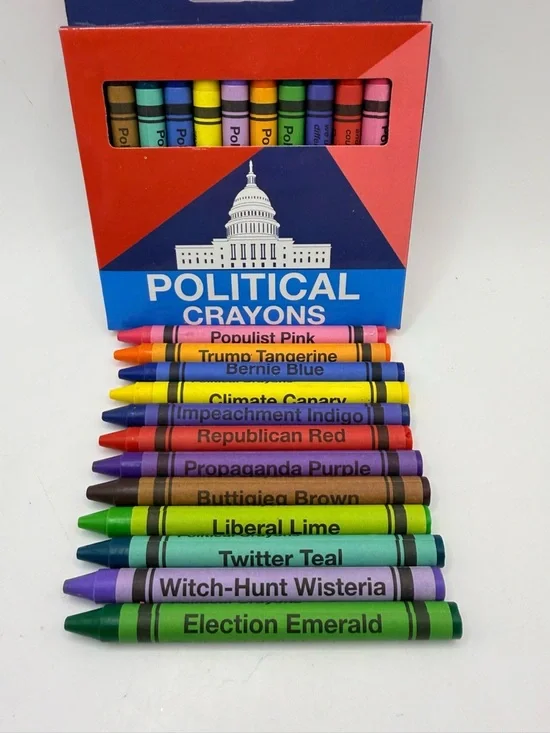 Political Crayons Satirical Novelty Humor Party Crayons Party Favors, Box of 12