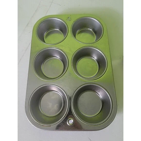 6 Cup Spot Baking Muffin Pan Metal Bakewear Cooking Cup Cake