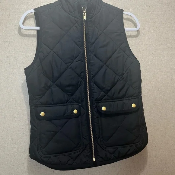 J.Crew XXS puffer vest jacket with snap pockets in black